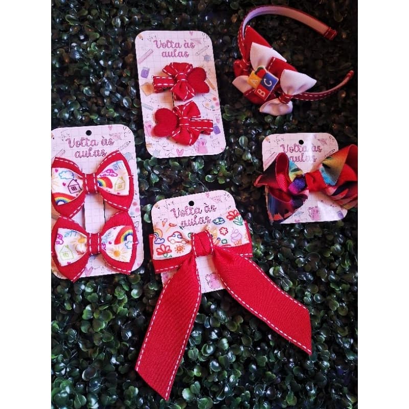 Kit Laços semana escolar - Volta às Aulas vermelho