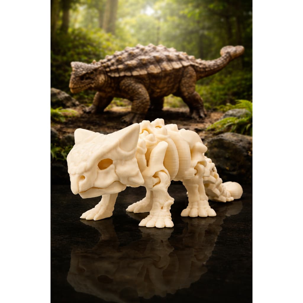Dinossauro articulado - Esqueleto Anquilossauro - Brinquedo - Colecionável