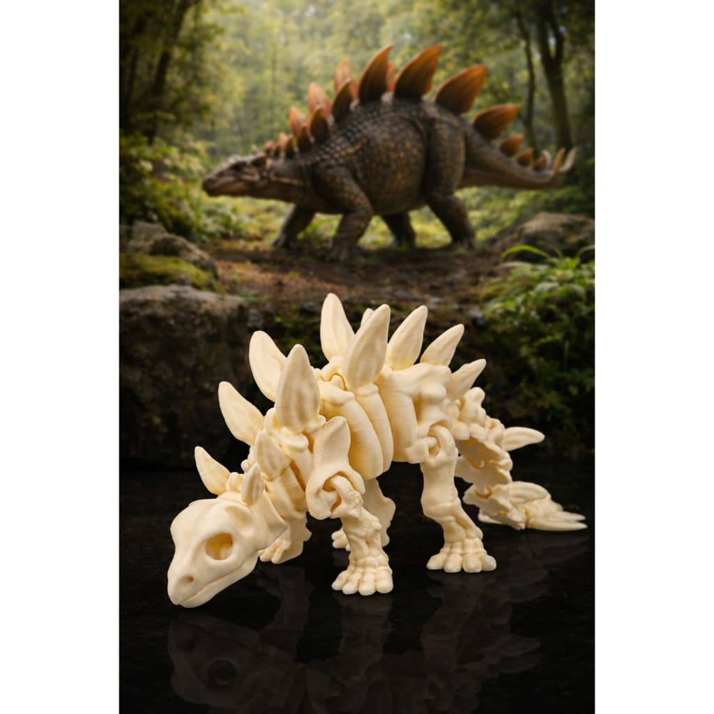 Dinossauro articulado - Esqueleto de Estegossauro - Brinquedo - Colecionável