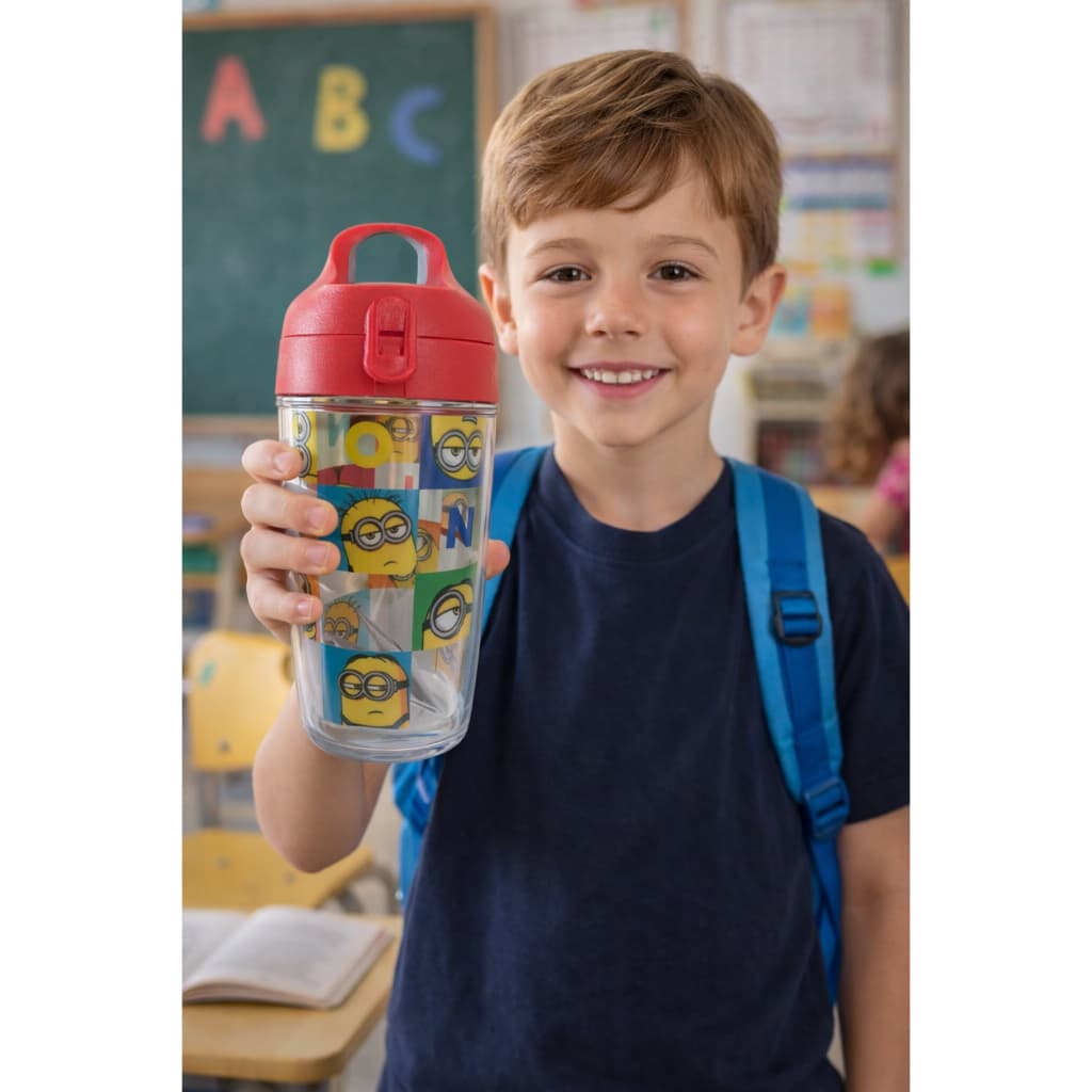 Garrafinha de água infantil livre de BPA, volta ás aulas, criança, 360ml.Garrafa escolar.