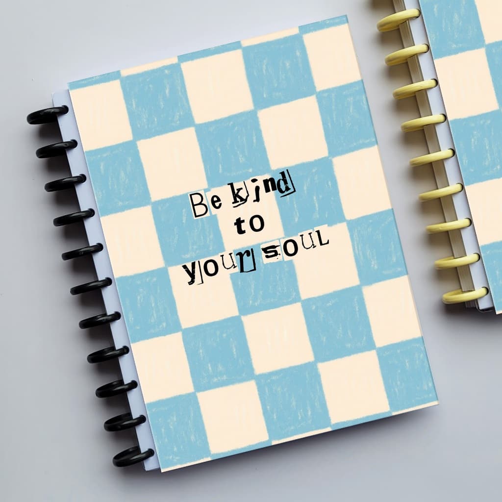 Caderno de Discos Colorido Be Kind A5 Médio Universitário capa dura inteligente reposicionável