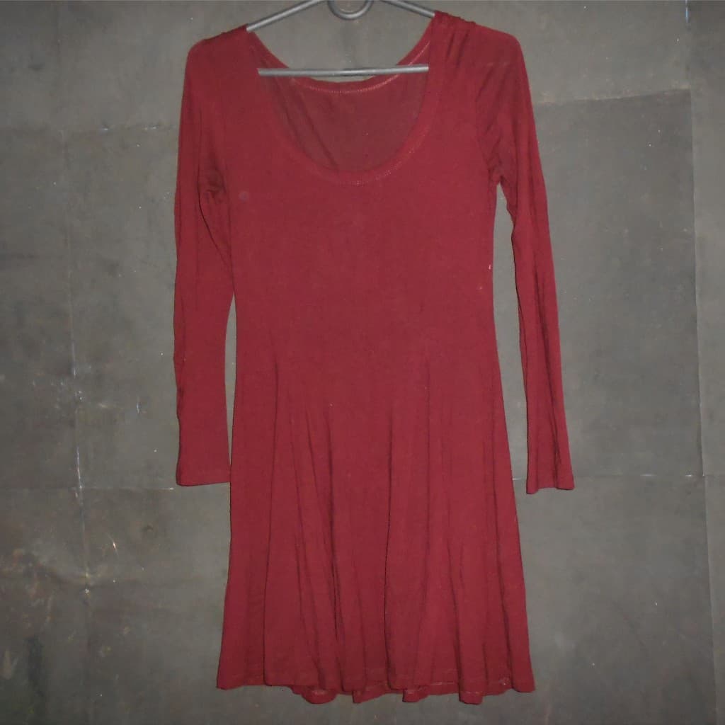 Vestido manga longa cor marrom liso tam. p - (promocao liquidacao natal ano novo reveillon..