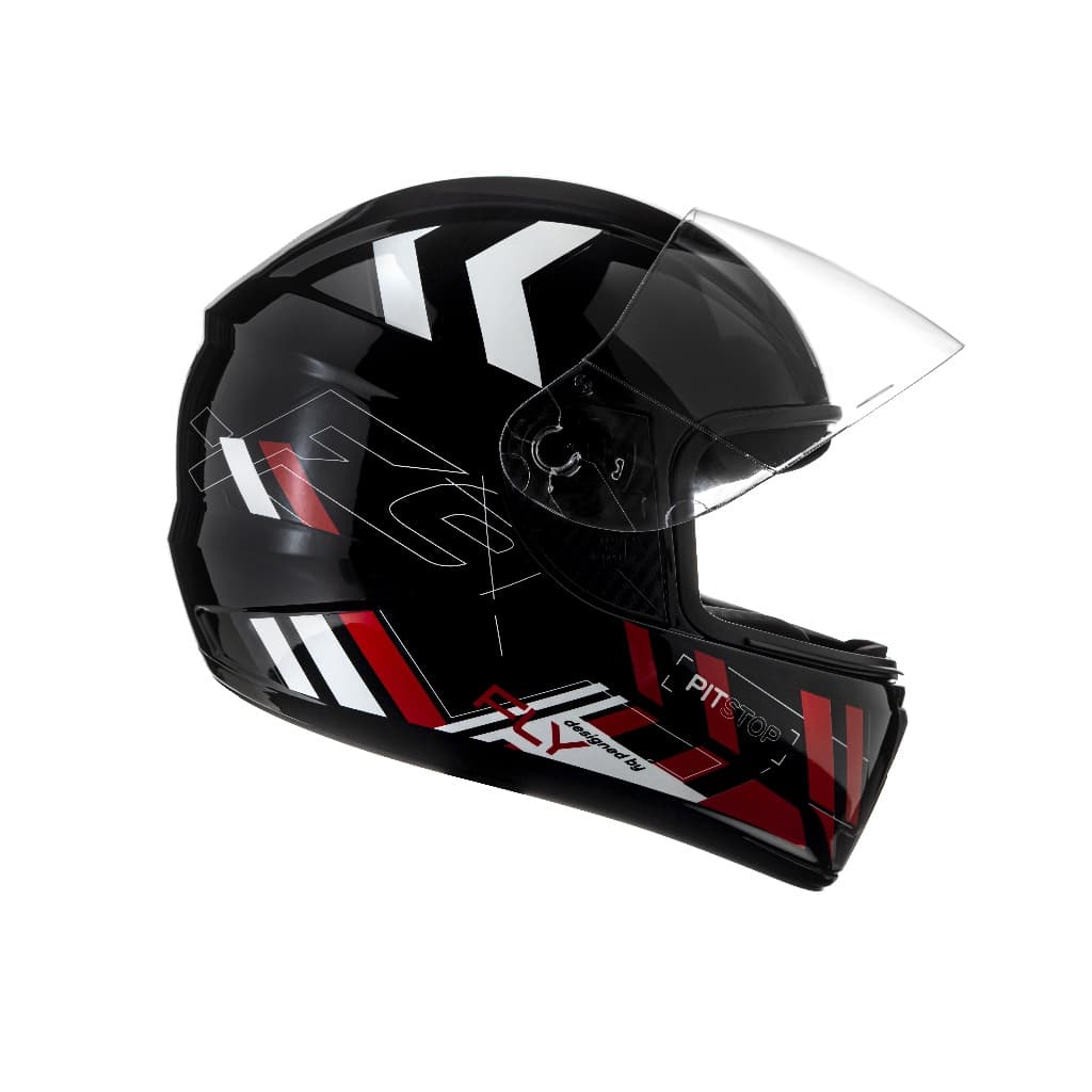 Capacete Moto Urbano Unisex Fly F9 Pitstop Preto e Vermelho