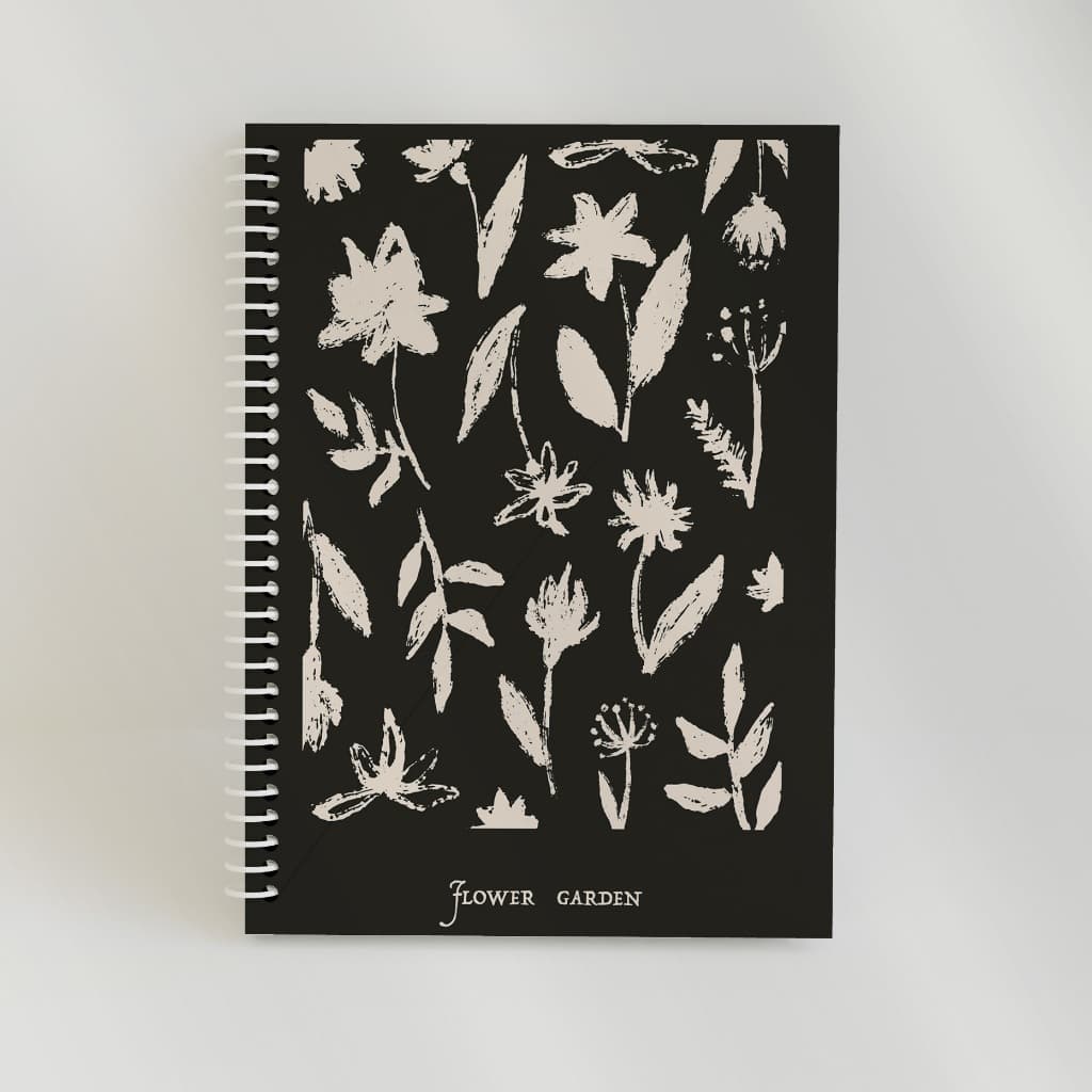 Caderno Artesanal Flower Garden Sonhos espiral capa dura pauta linhas pontado a5 universitario