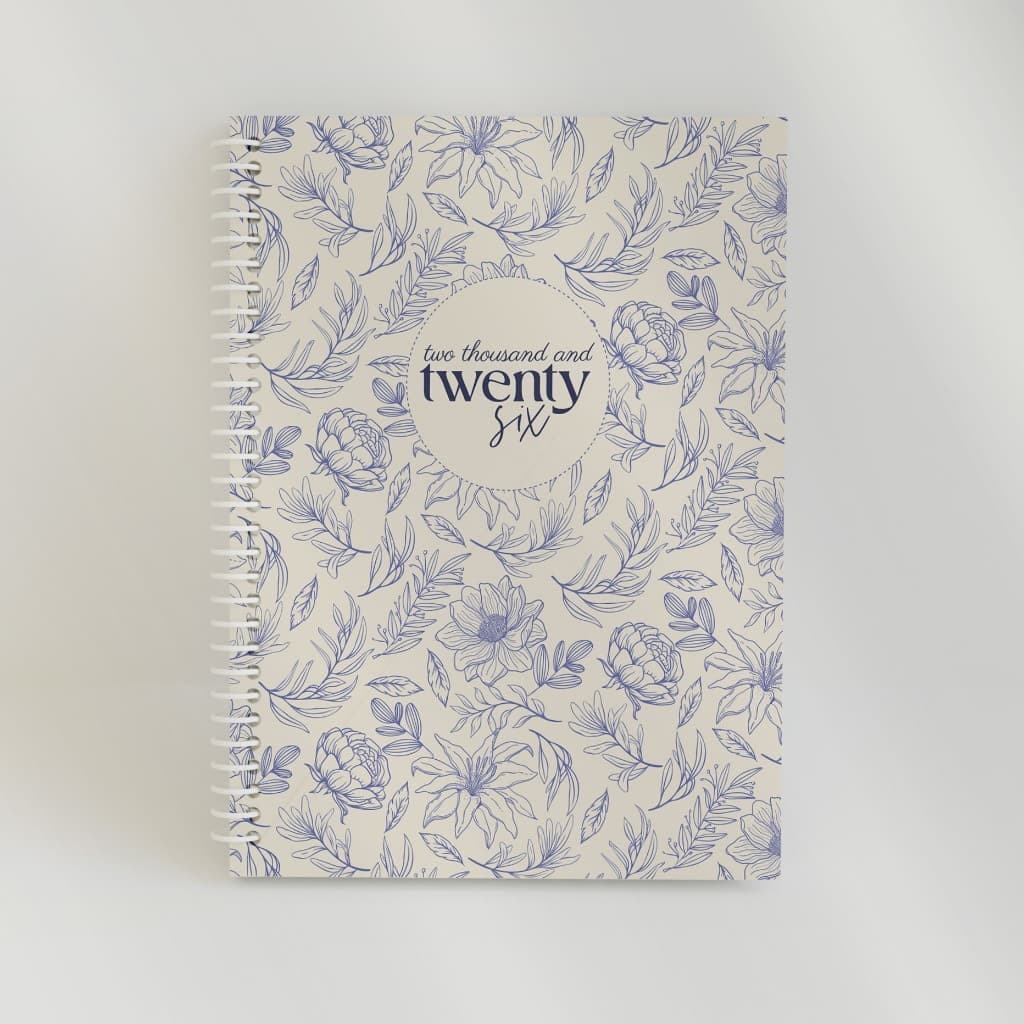 Caderno Artesanal Floral Line espiral capa dura pauta linhas pontado a5 universitario faculdade