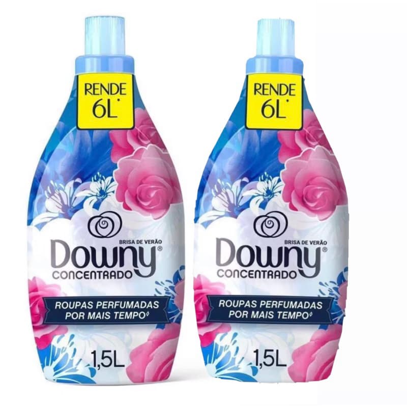 Kit 2 Amaciante Downy concentrado  Brisa  - 1,5L, Macias, Protege Fibras, Elimina Odores