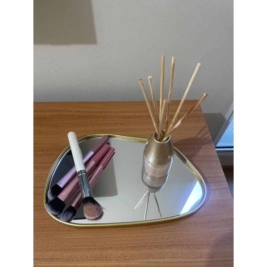 Bandeja Decorativa Espelhada para Banheiro e Sala com Brilho Refletor