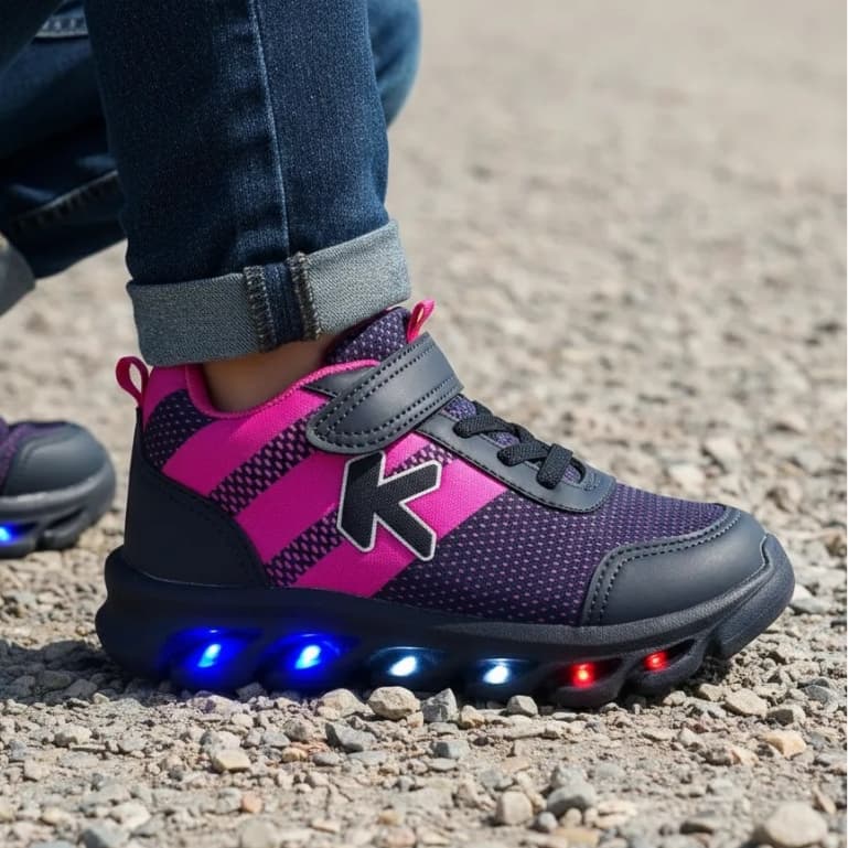 Tênis Infantil Feminino Menina Calçe Fácil com leds