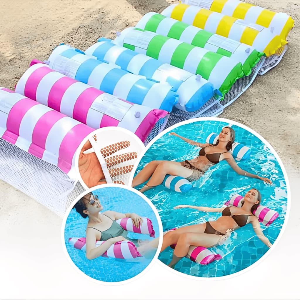 Bóia Rede Piscina Piscina 4 Posições Praia Flutuante Colchão Inflavel para Água Reclinável Listr