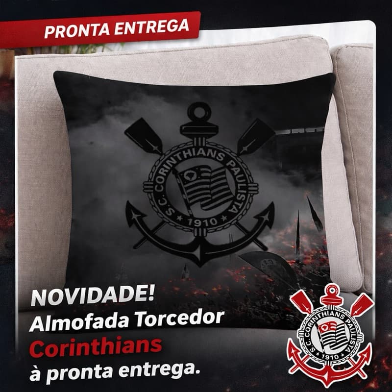 Capa de Almofada Corinthians 45x45cm Decorativa Premium – Estampas Exclusivas