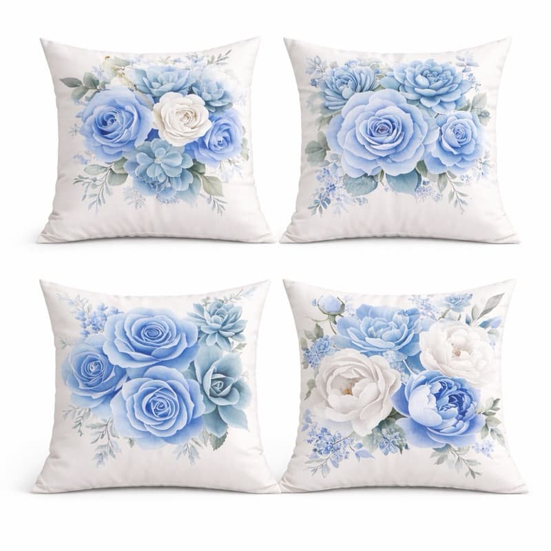 Coleção Jardim Encantado – kit 4 Capas de Almofada Decorativas 45x45