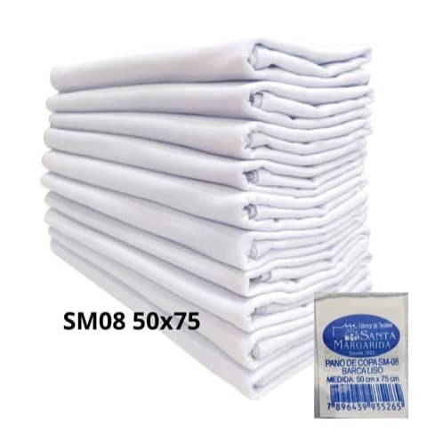 Kit 10 Pano Prato SM08 50x75 Liso Alvejado - Santa Margarida Promoção Atacado