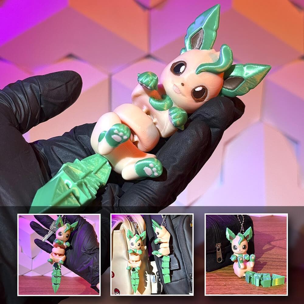 Leafeon - Pokemon - Chaveiro articulado | Acessório colecionável