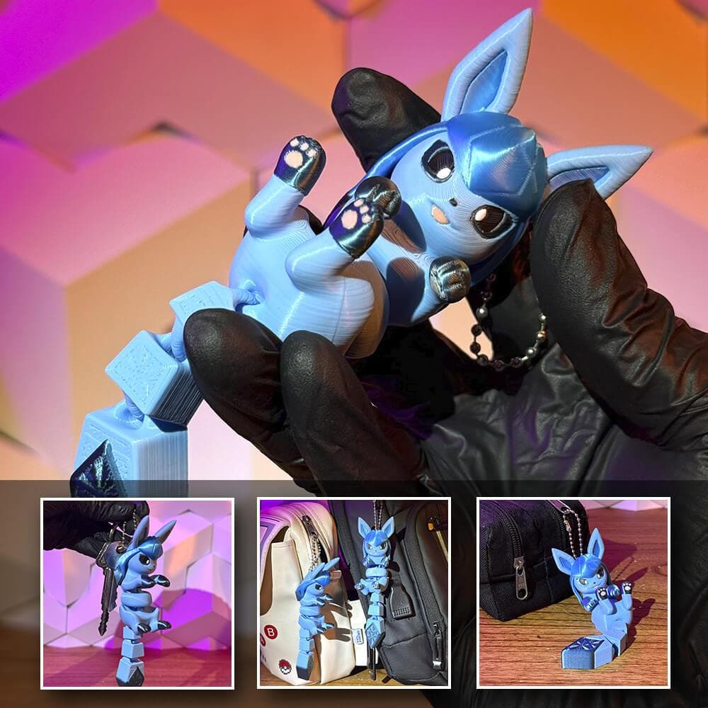 Glaceon - Pokemon - Chaveiro articulado | Acessório colecionável