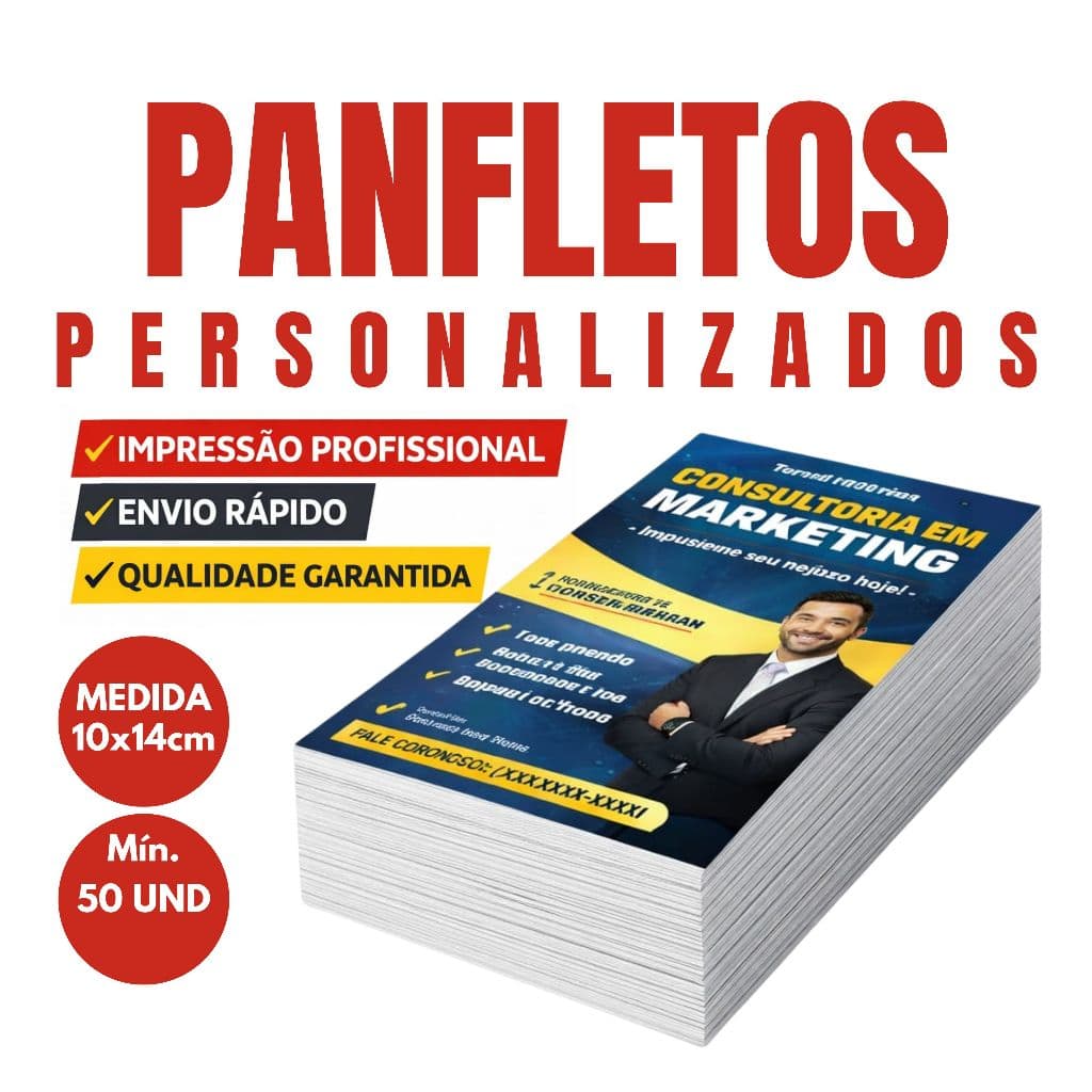 Panfletos Personalizados 10x14 | Impressão Profissional | Papel Fotográfico ou Sulfite