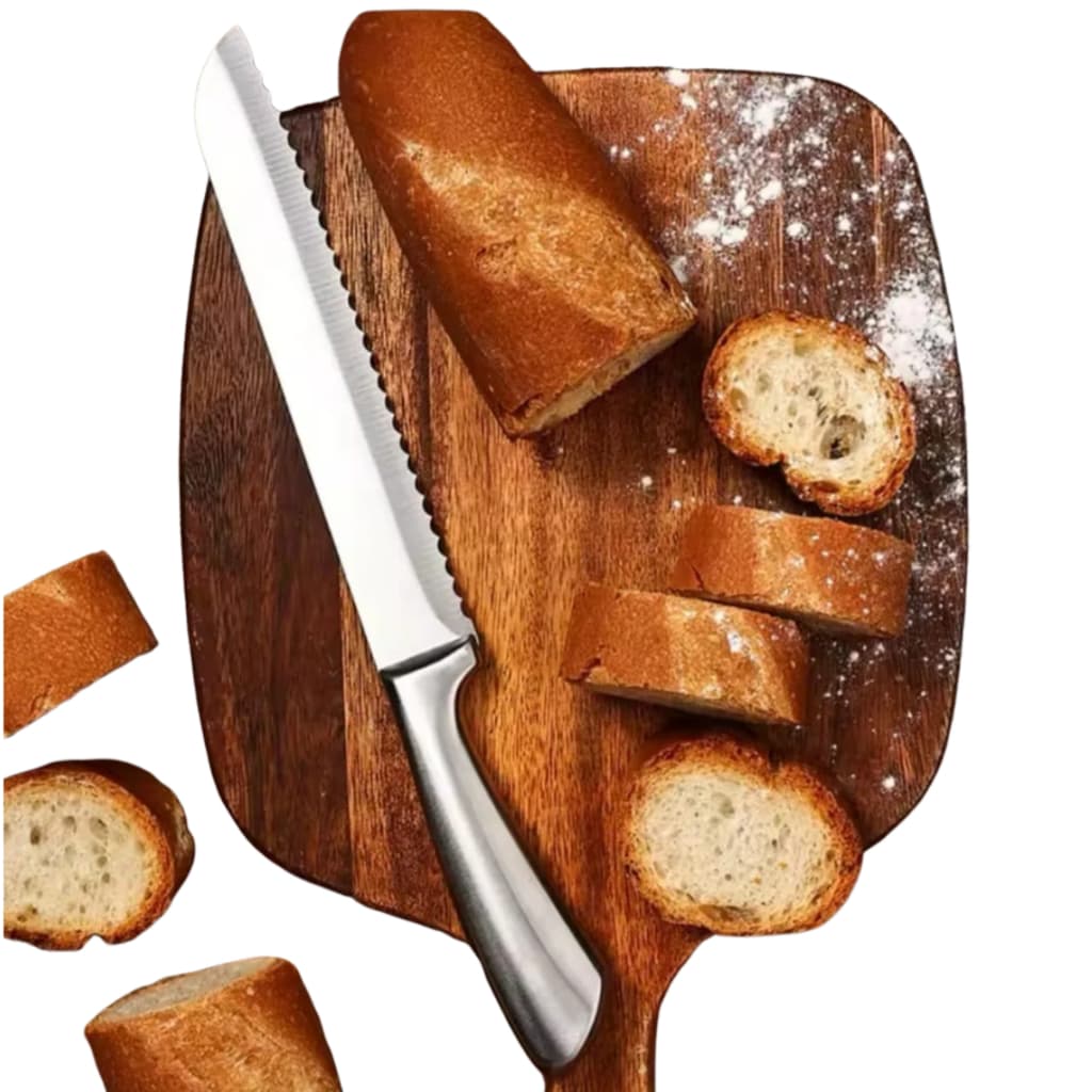Faca De Serra Grande Para Pão E Bolo Cabo Premium De Inox Faca Para Pão Inox