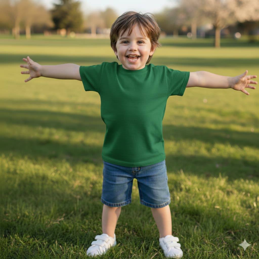 Camiseta Camisa Verde Infantil Blusa unissex 100% Algodão Envio Imediato