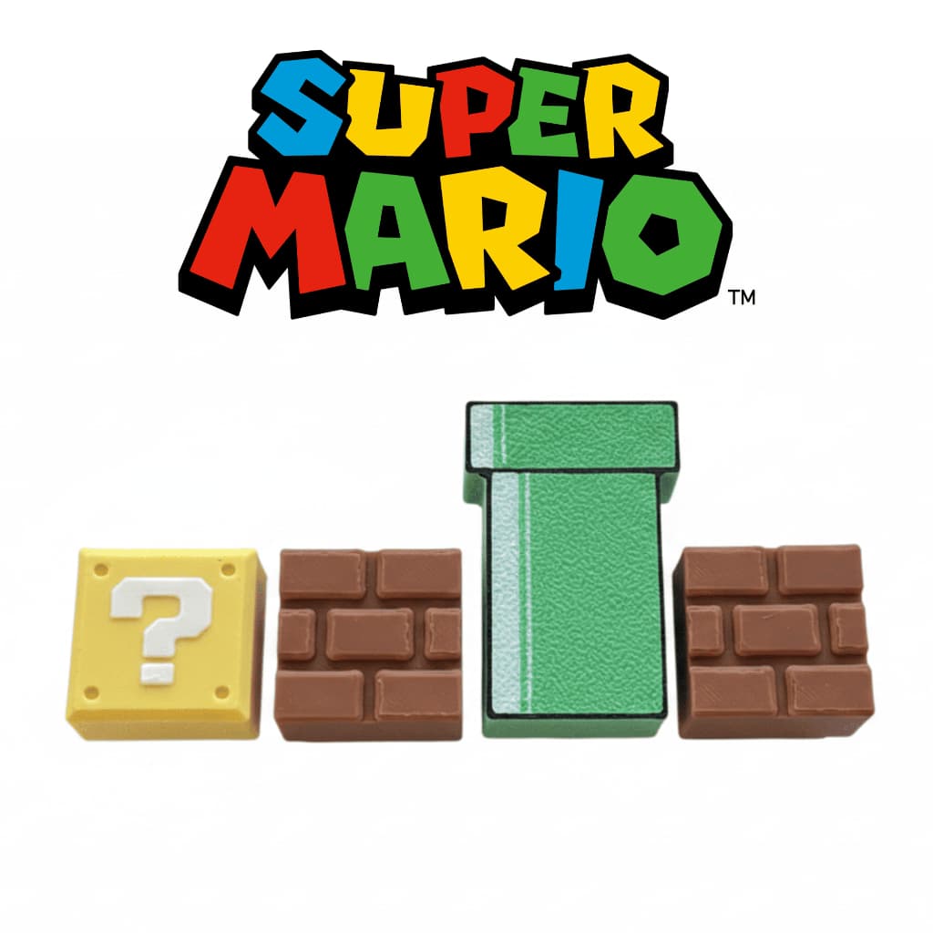 Kit 4 Keycaps Mario Edition - Super Mario World - Super Mario Bros para Teclado Mecânico