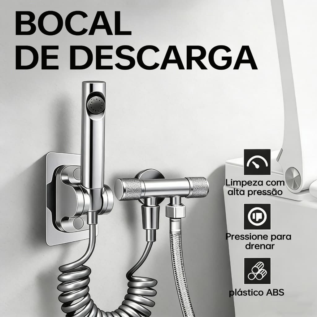 Kit de Chuveiro higiênico para banheiro premium com registro conjunto de pulverizador 1,5 m
