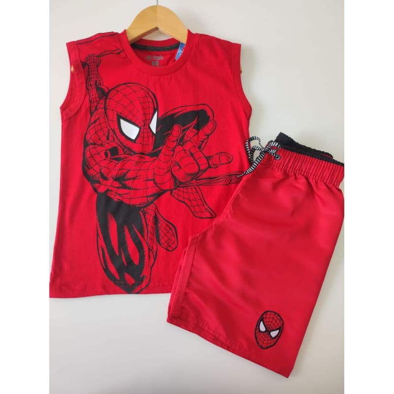 conjunto infantil de menino roupa infantil de menino verão do homem aranha