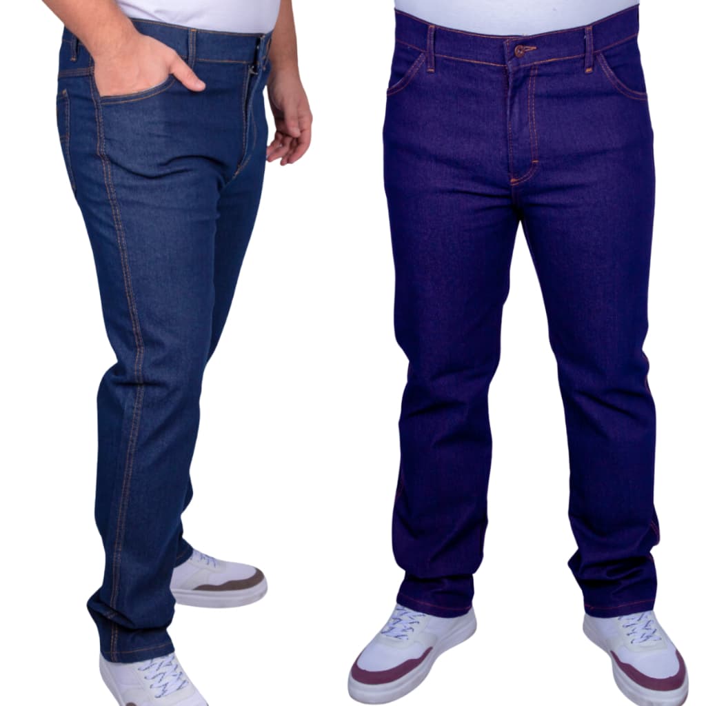 Kit 2 Calça Jeans Masculina com Elastano para Trabalho