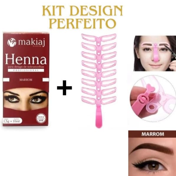 KIT Design Perfeito Para Sobrancelha Molde Para Sobrancelha+Henna
