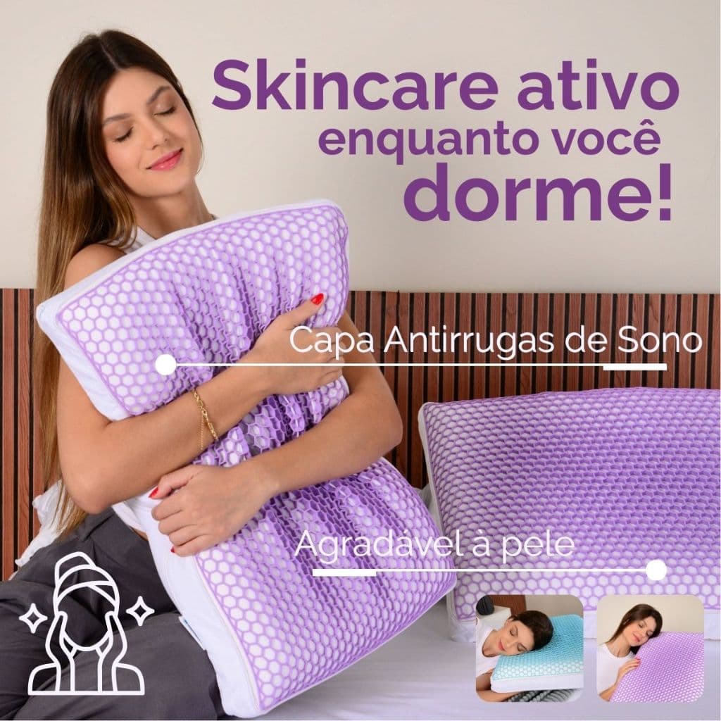 Travesseiro Skin Care Gel Anti Rugas do Sono e Tecnologia Ice-Touch Skinice®