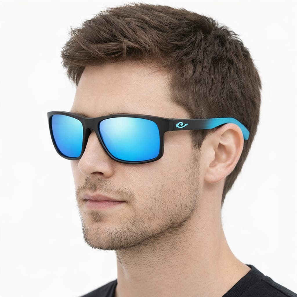 Óculos De Sol Azul Claro Espelhado Praia Surf Polarizado Uv Iceman 188