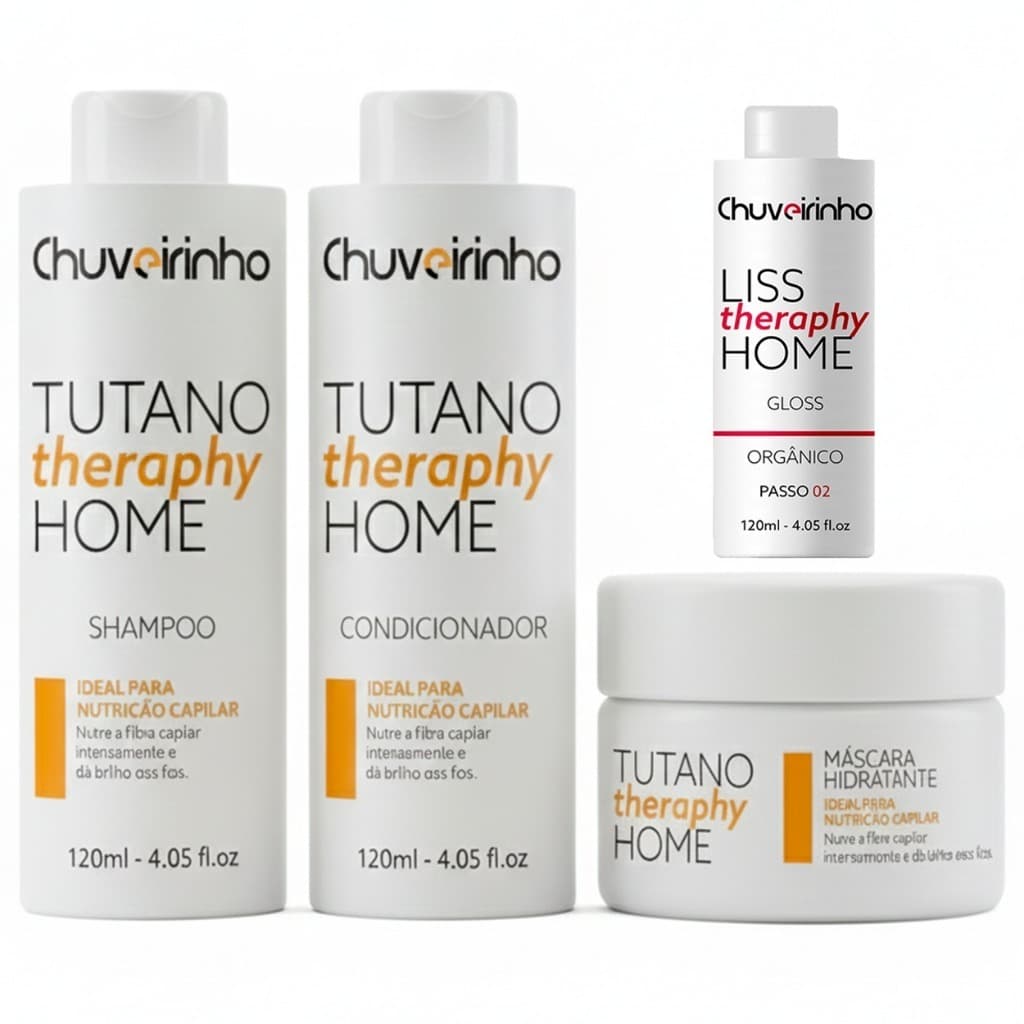 Kit Gloss Orgânico Capilar Alisante Chuveirinho +  Tutano Therapy Home 🧡 & Liss Therapy Home  💖