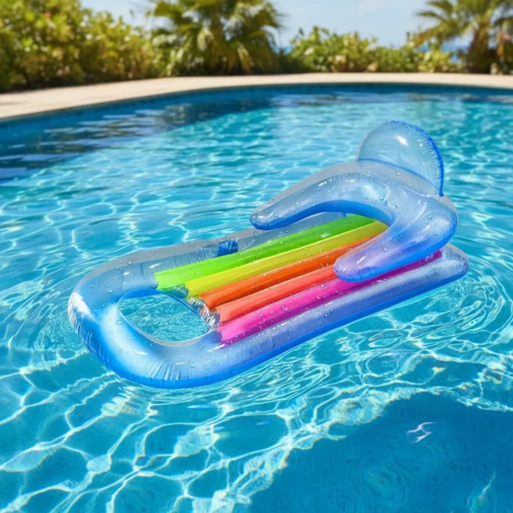 Colchão Bóia Inflável Bronzeador p/ Piscinas King Cool com Porta Copos Com Econsto