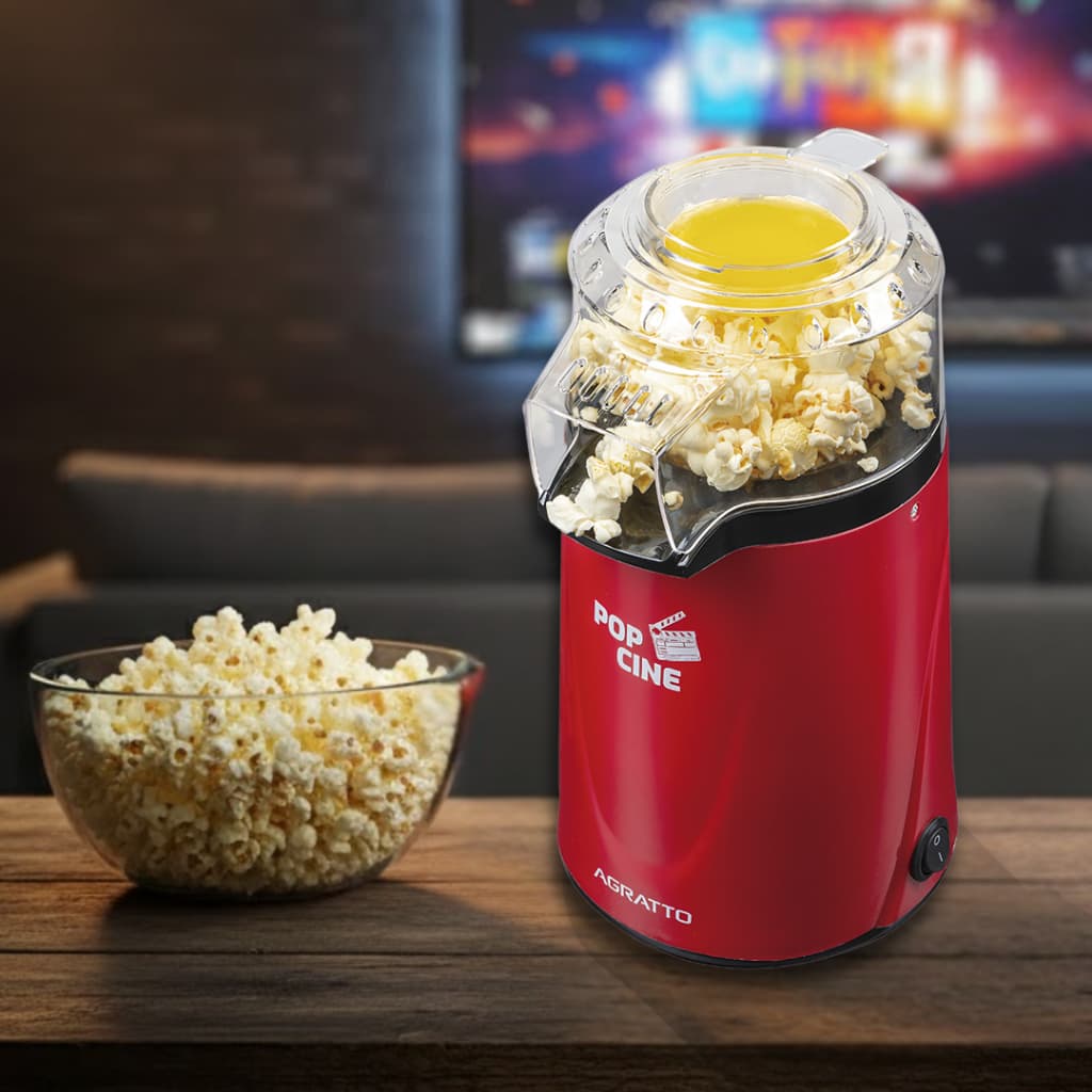 Pipoqueira Elétrica Pop Cine Vermelha 127v 1200W  Pipoca Dosador Medidor Agratto Sem Óleo Manteiga