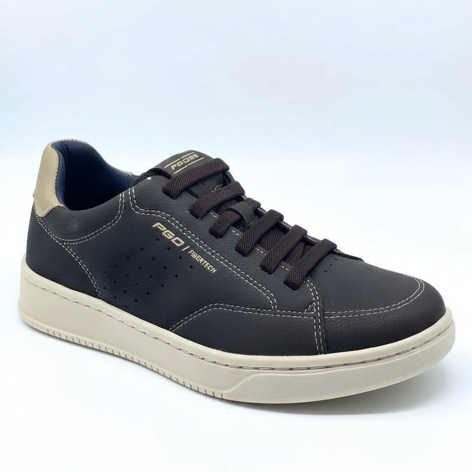Sapatênis Masculino Pegada Couro Estilo Social Esporte Casual Conforto Trabalho Dia A Dia 171907