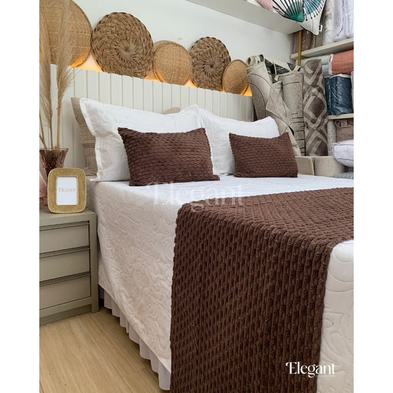 Kit Peseira 3 Peças Cama | Peseira + 2 Baguetes para Decorativas | Envio Imediato