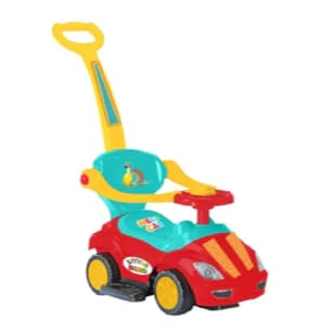 Carro Passeio Infantil Vermelho Mega Car com Empurrador Carrinho para Crianças Homeplay