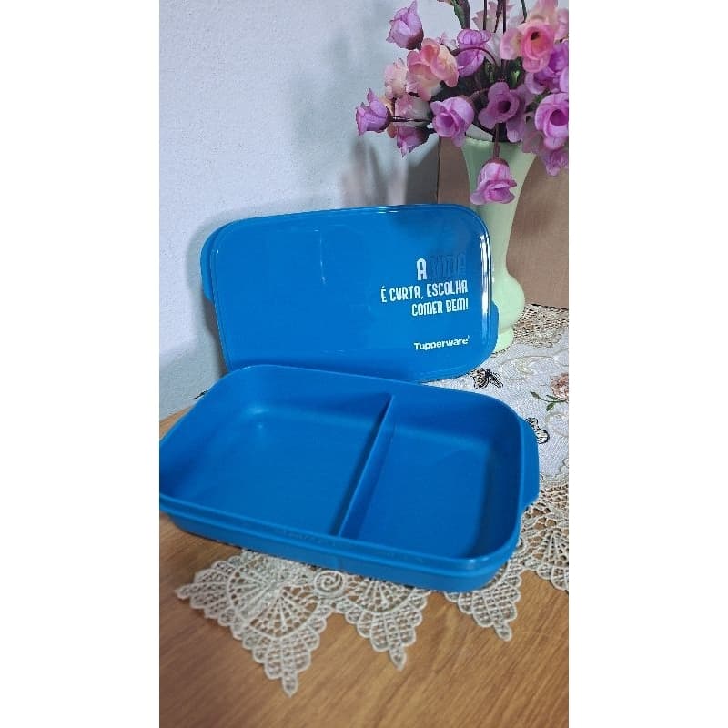 TUPPERWARE MARMITA BASIC LINE 590 LL COM DIVISÓRIAS PARA LANCHES