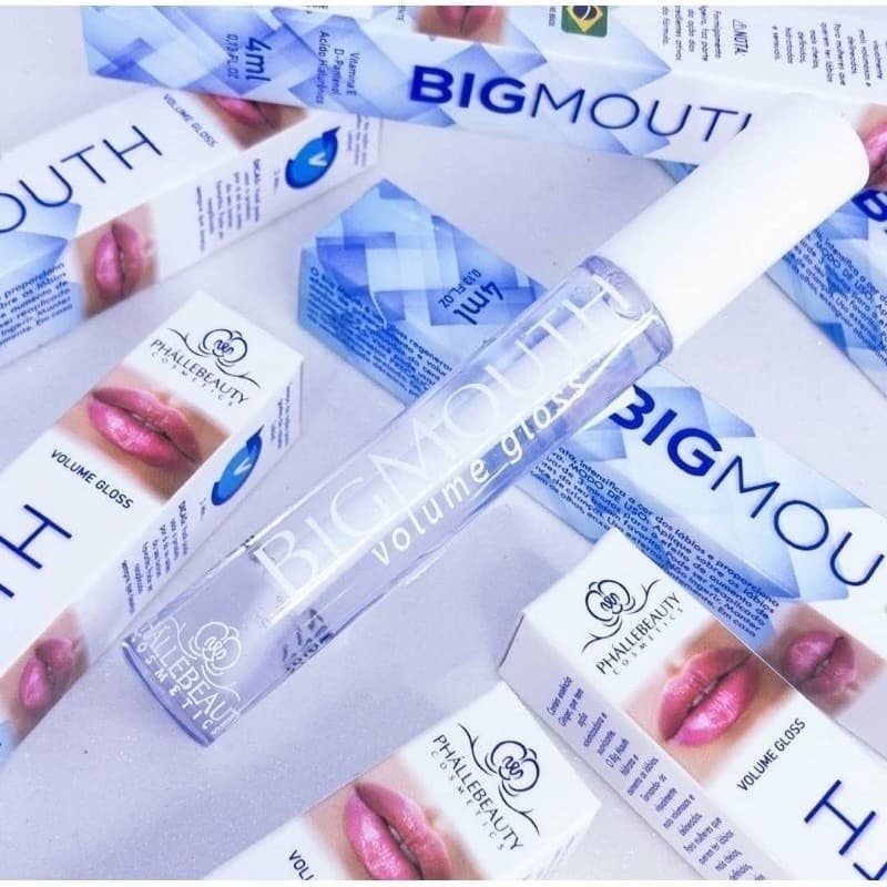Phállebeauty Gloss Labial Volume Big Mouth Incolor – Hiperhidratação, Brilho Intenso, Textura Confortável