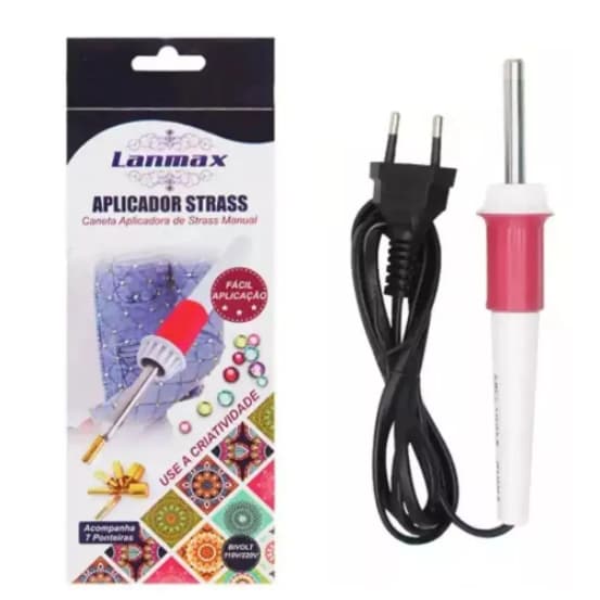 Caneta Aplicar Aplicador de Strass Lanmax Bivolt com 7 Ponteiras – Prática e Eficiente