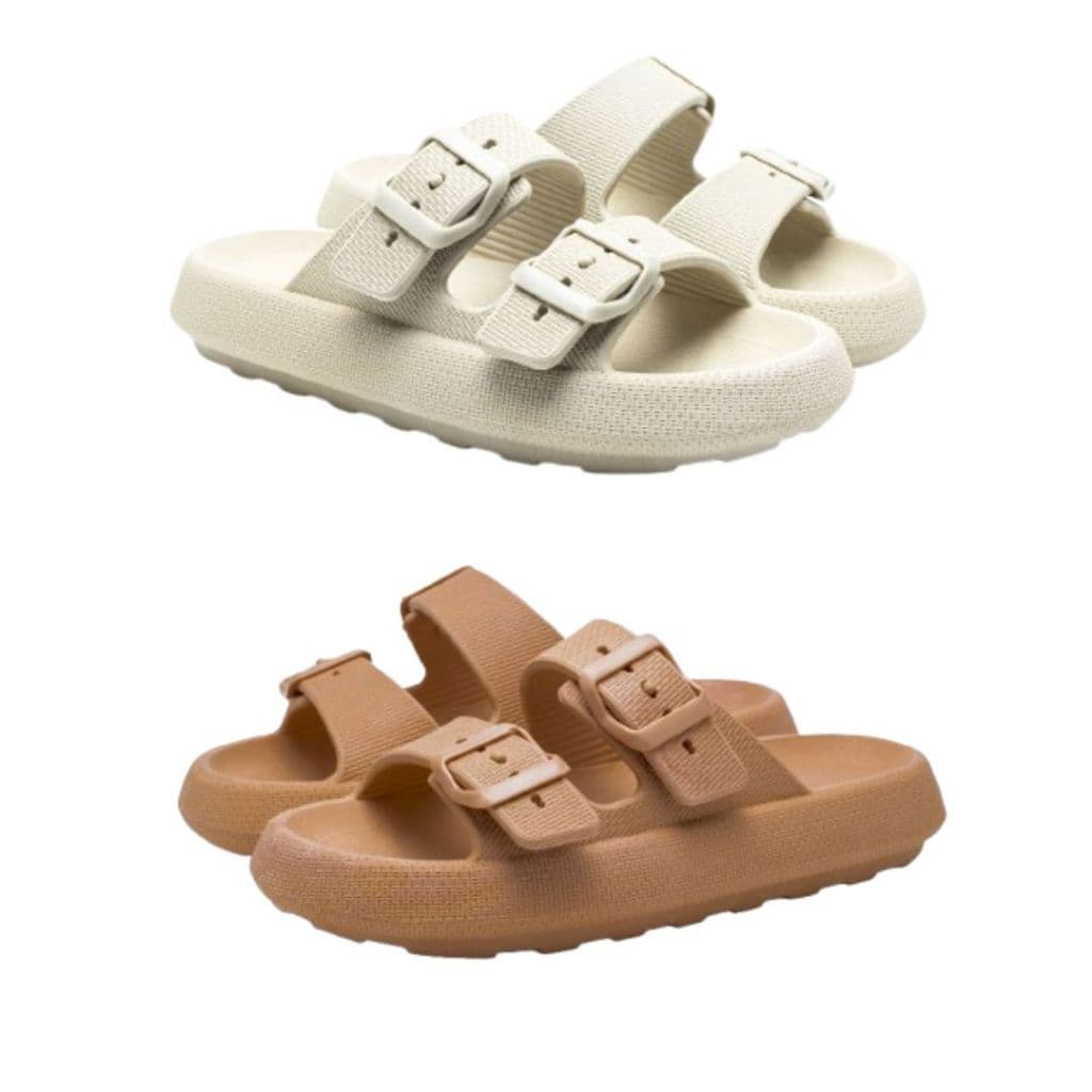 Kit 2 Chinelo Birken Nuvem Moderno Fivela Ajustável Solado Antiderrapante Macio Confortável Macio