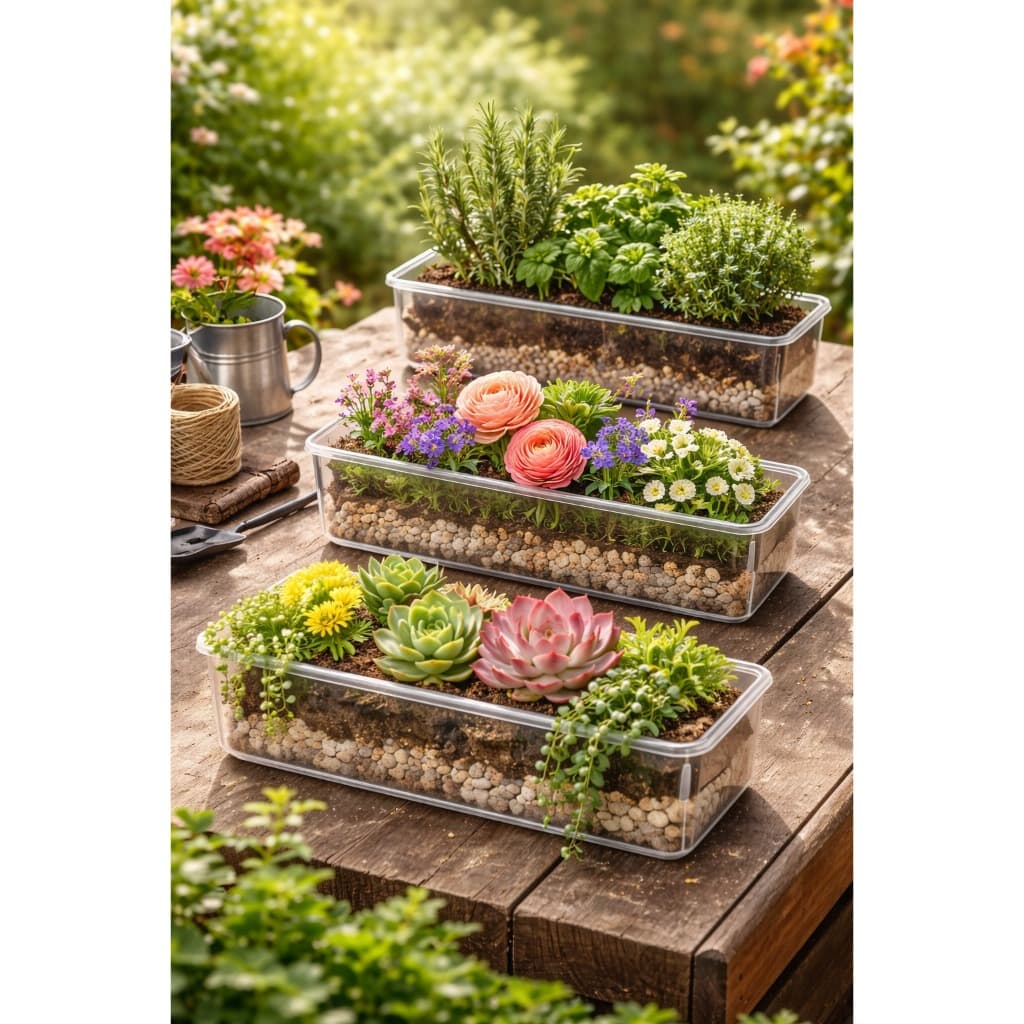 ✨ Vaso Retangular Multiuso - Organizador De Plantas  Ideal Para Varandas✨