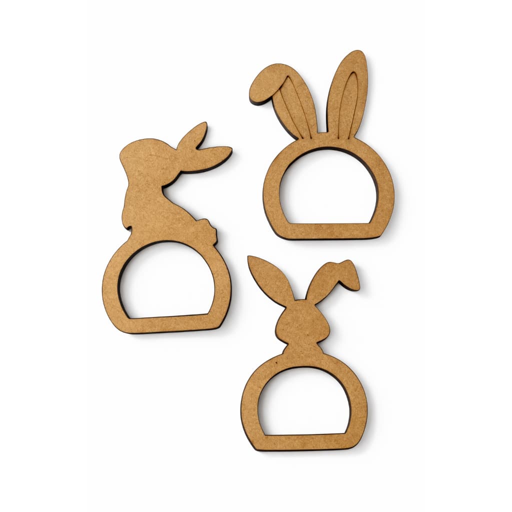 KIT Porta Guardanapo Coelho Páscoa em MDF Cru 3mm –  mesa posta, decoração mesa, guardanapo argola, páscoa, mdf cru