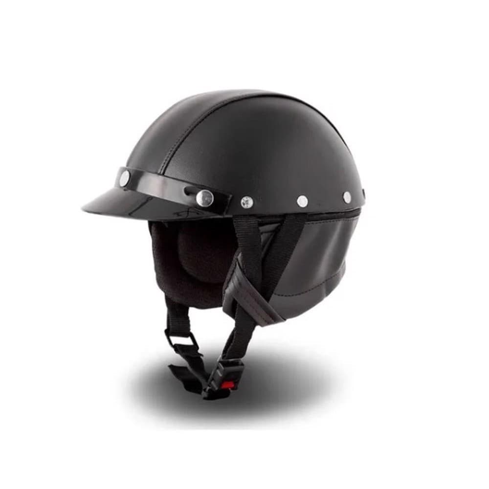 Capacete Tork Coquinho Capacete Couro Chopper Custom harley