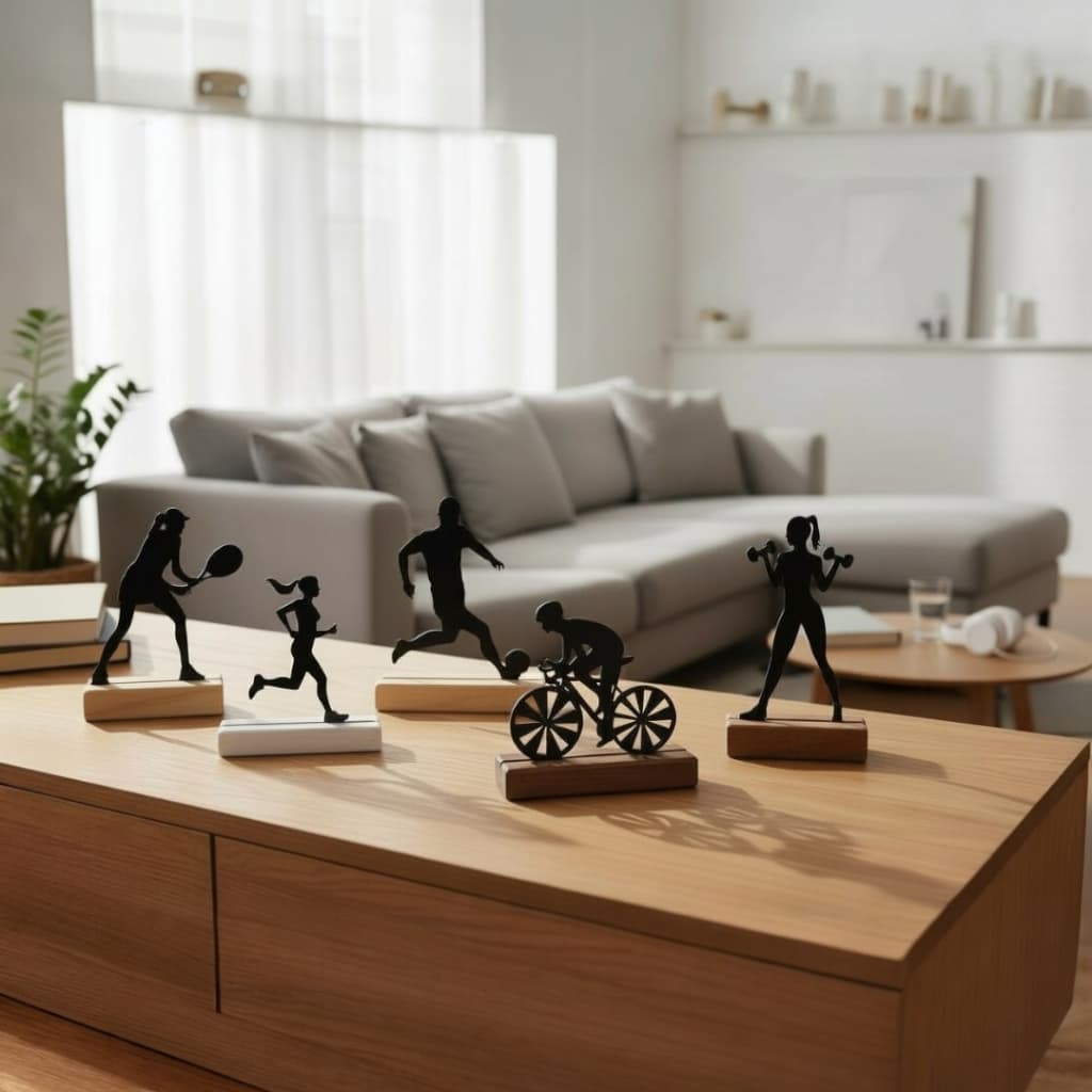 Enfeite de Mesa - Silhueta Esportes - Decoração - Corrida,Ciclismo,Futebol,Tênis,Basquete,Academia