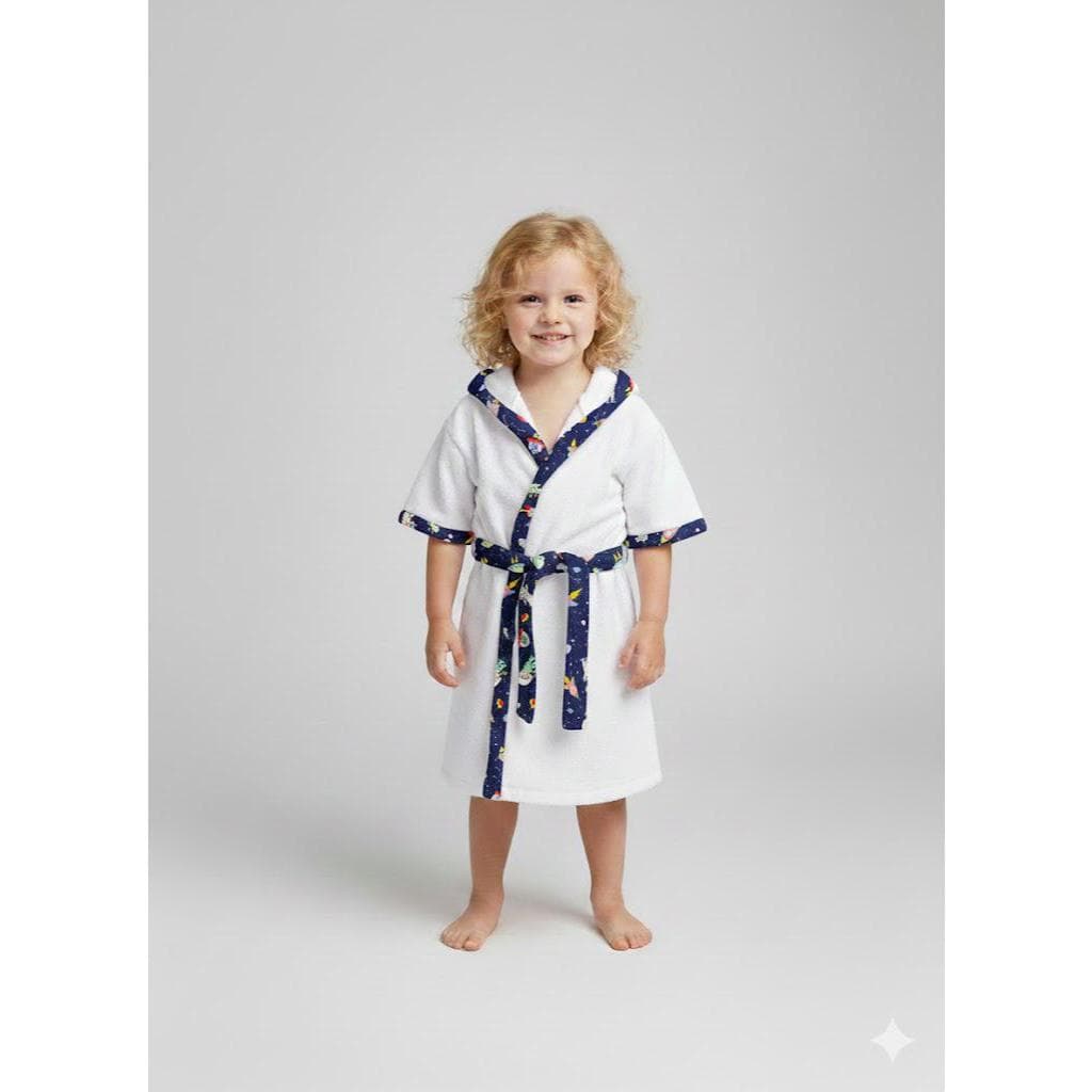 Roupão atoalhado infantil e juvenil branco com faixa, macio ,conforto premium, alta absorção, pós-banho, praia e piscina