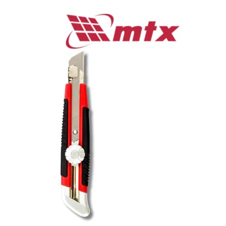 Estilete Profissional Reforçado MTX Estilete 18mm Trava Girátoria Emborrachado Estilete Retrátil