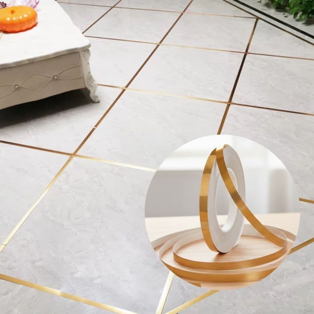 Fita Auto Adesiva 1CM Dourada Metálica Ideal Para Parede Decoração Piso Acabamento 50 Metros Linear
