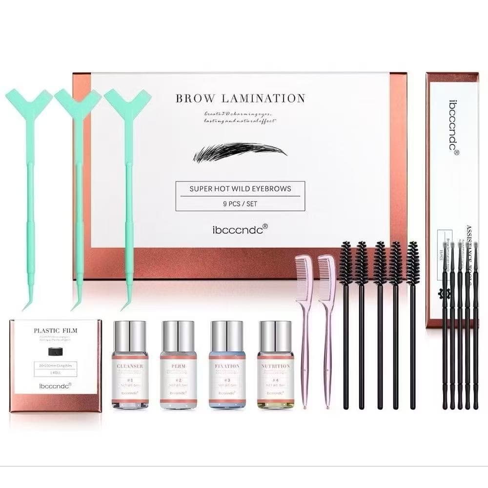 Kit Laminação De Sobrancelhas 9 em 1 Permanente Lifting Fixação Forte Nutrição Brow Lift Profissional ibcccndc
