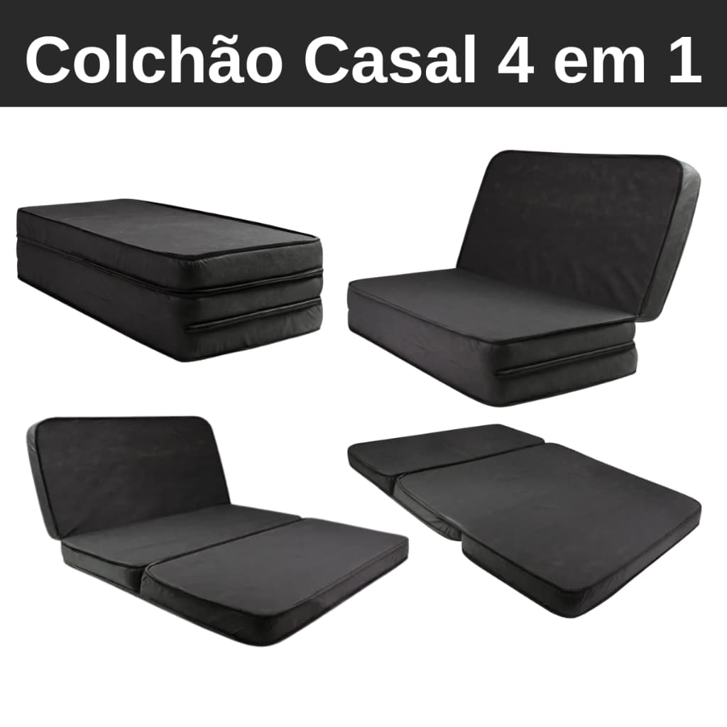 Colchão Dobrável Casal Espuma D28 Firme Confortável Durma Melhor Onde Quer que Esteja.