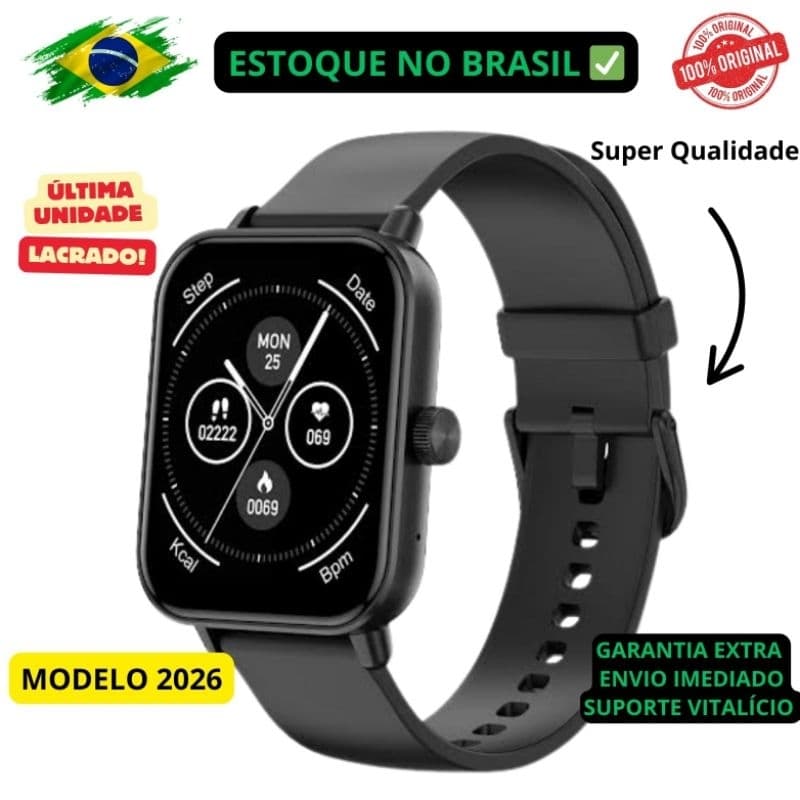 Smartwatch COLMI P71 - Bluetooth - Atende Ligação - Monitora Saude Fisica - NOTIFICAÇÃO REDE SOCIAIS ZAP