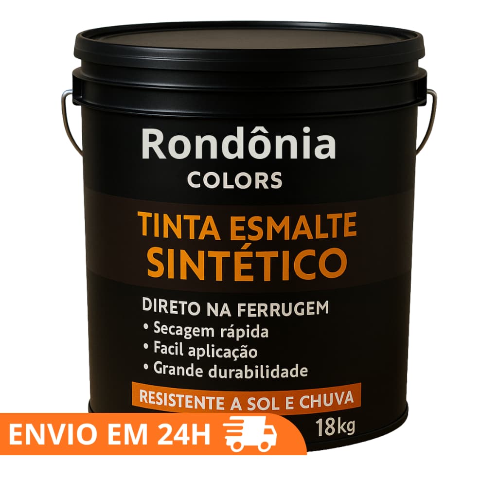 Tinta Esmalte Sintético Base Solvente Portão Zarcão 18Kg Antiferrugem Alta Cobertura Muro Janela