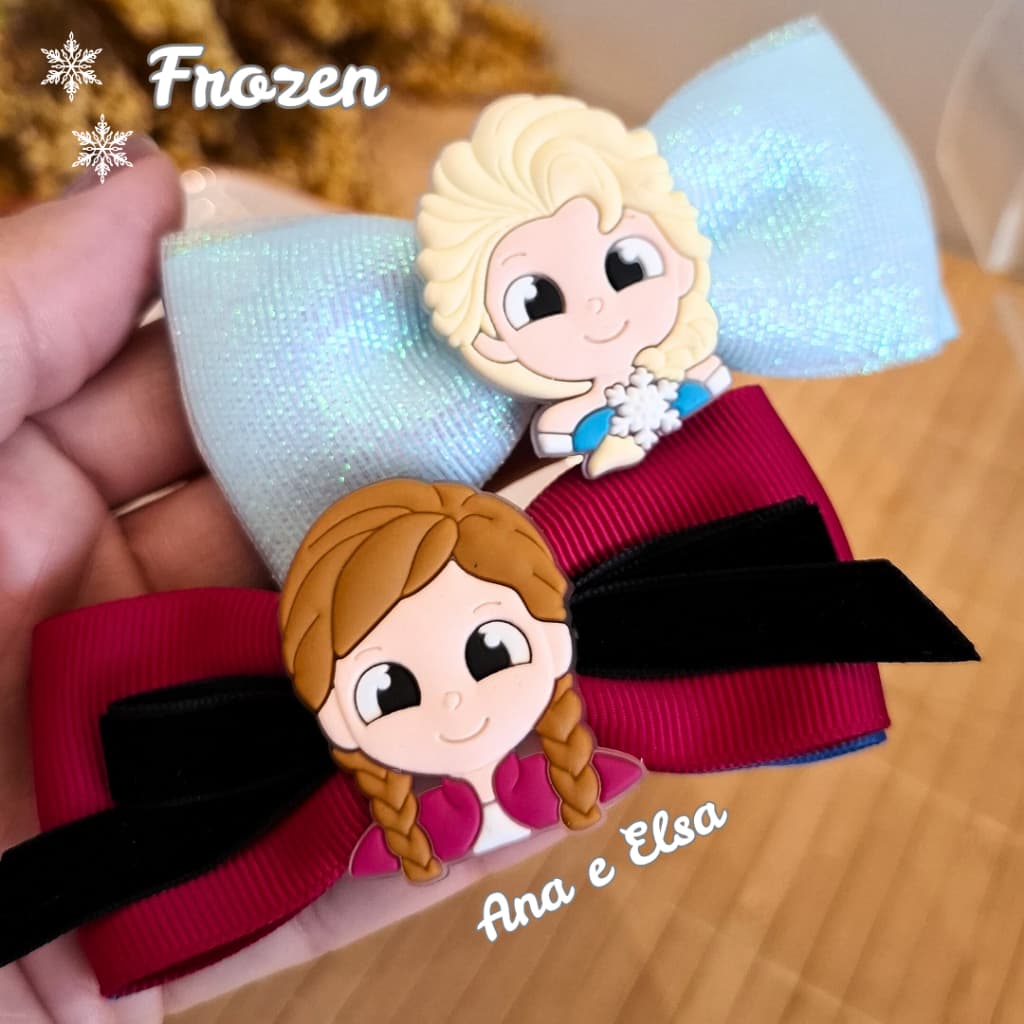 Laço de cabelo Frozen Elsa e Ana Laço Frozen